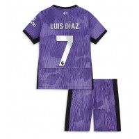 Liverpool Luis Diaz #7 Kolmas Peliasu Lasten 2023-24 Lyhythihainen (+ Lyhyet housut)